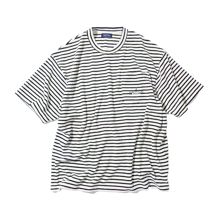 Nautica Japan French Terry Fabric Pocket T-Shirt White/Navy