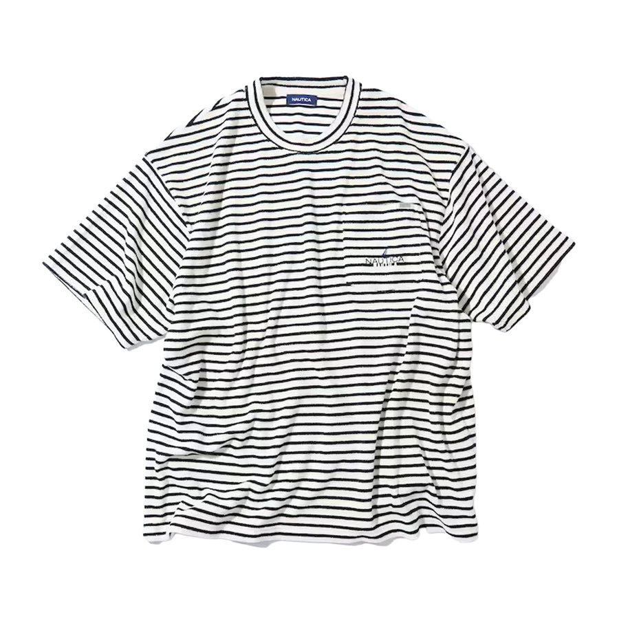 Nautica Japan French Terry Fabric Pocket T-Shirt White/Navy