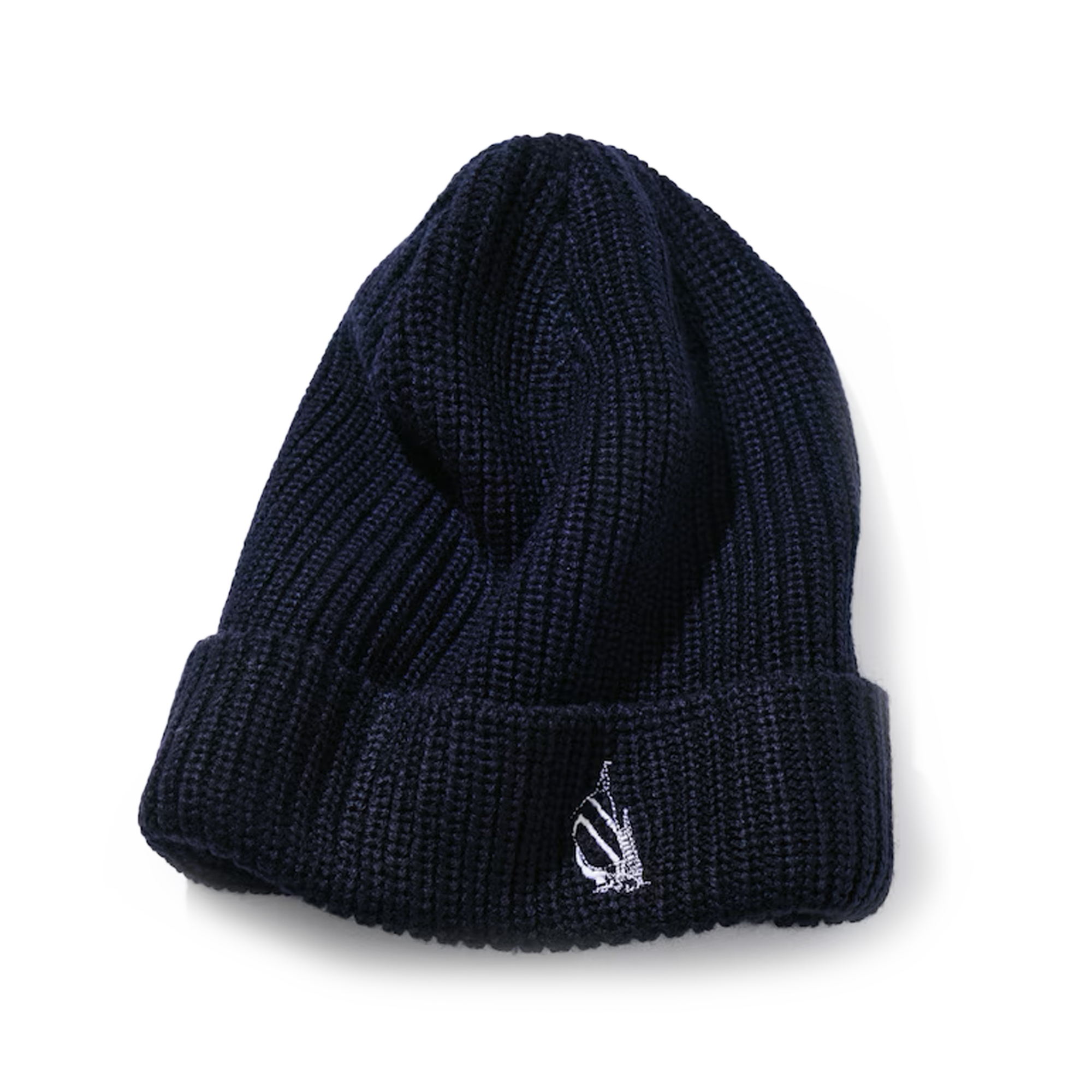 Nautica Japan Knitted Beanie With Spinnaker Embroidery Navy