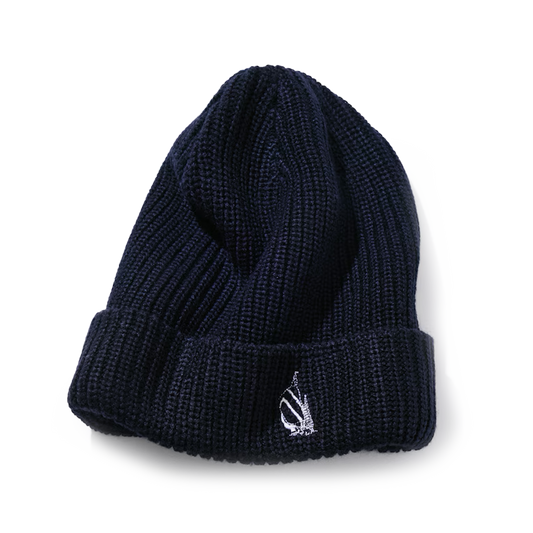 Nautica Japan Knitted Beanie With Spinnaker Embroidery Navy