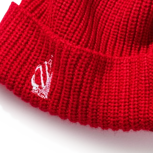 Nautica Japan Knitted Beanie With Spinnaker Embroidery Red