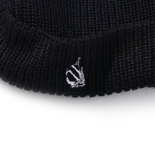 Nautica Japan Knitted Beanie With Spinnaker Embroidery Black