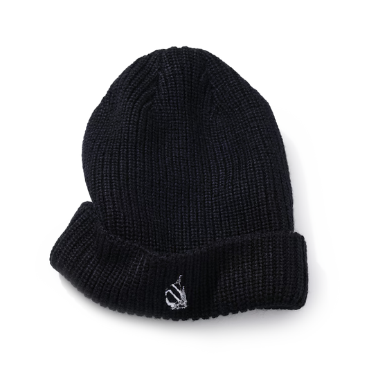 Nautica Japan Knitted Beanie With Spinnaker Embroidery Black
