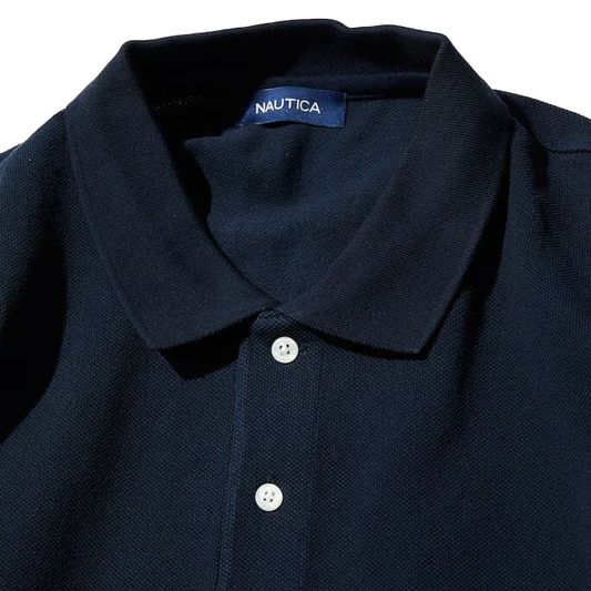 Nautica Japan Short Sleeve Polo Shirt Solid Navy