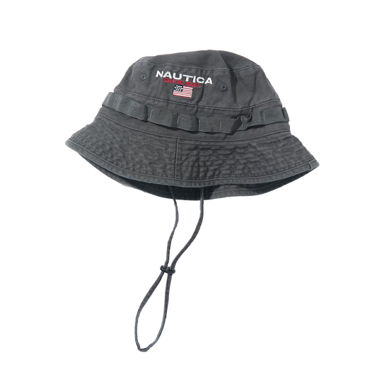 Nautica Japan USA Flag Logo Canvas Boonie Hat Charcoal