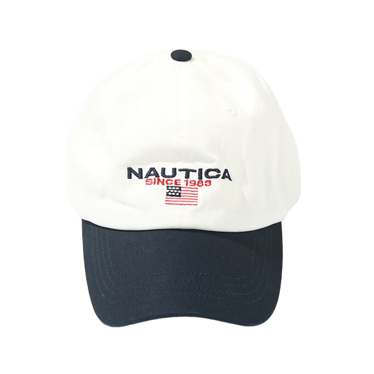 Nautica Japan USA Flag Logo Twill Cap White/Navy