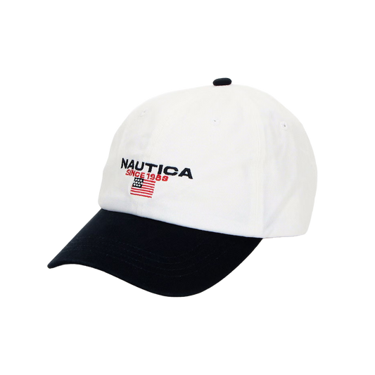 Nautica Japan USA Flag Logo Twill Cap White/Navy
