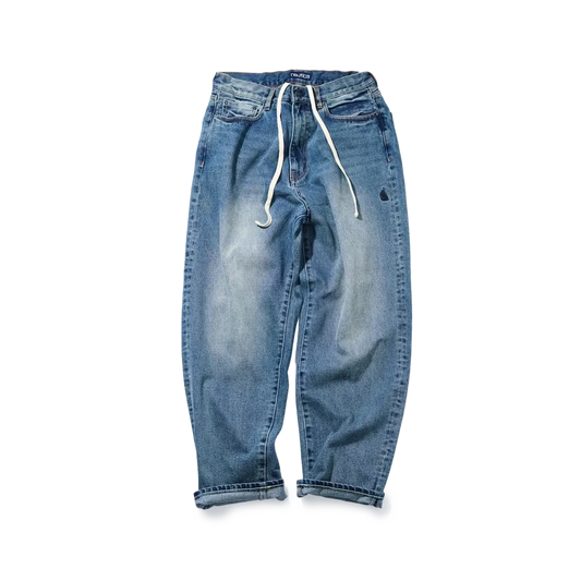 Nautica Japan Vintage Washed Baggy Denim Pants Navy