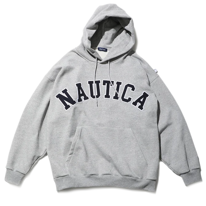 Nautica Japan Wappen Arch Logo Hoodie Sweat Grey