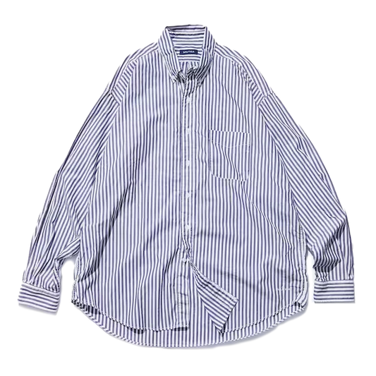 Nautica Japan Washed Bload L/S Shirts Navy