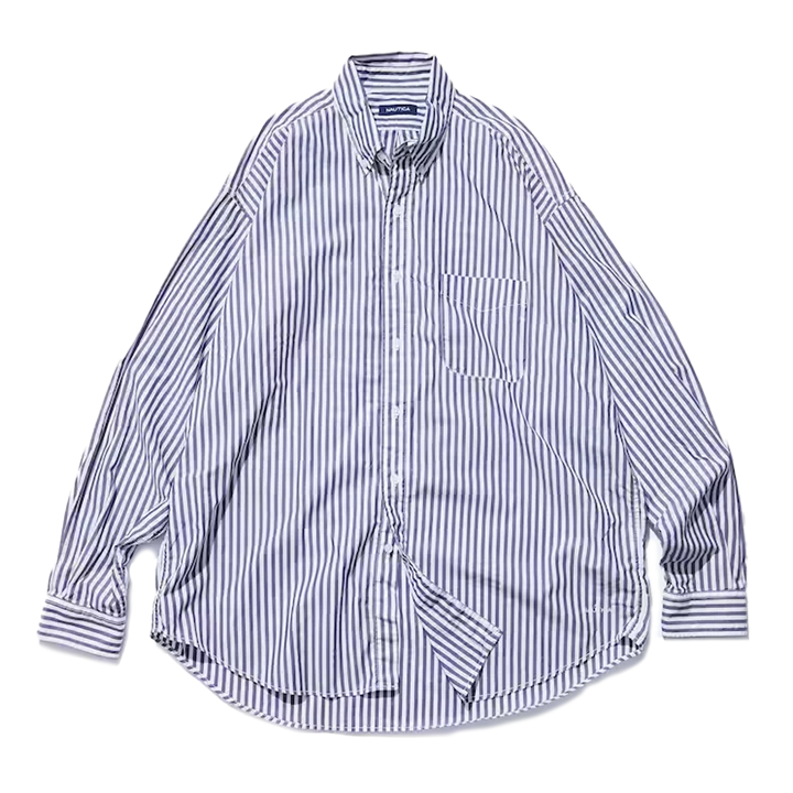 Nautica Japan Washed Bload L/S Shirts Navy