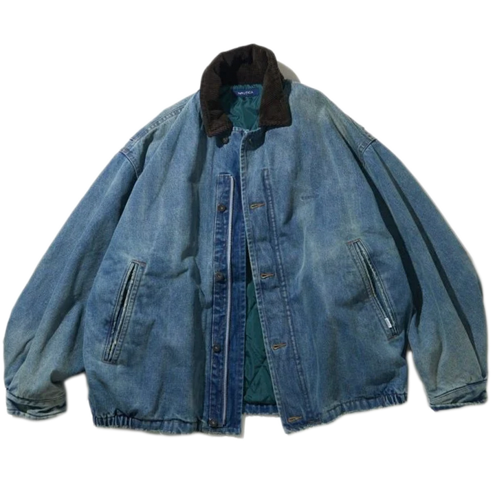Nautica Japan Washed Denim Padding Blouzon Indigo