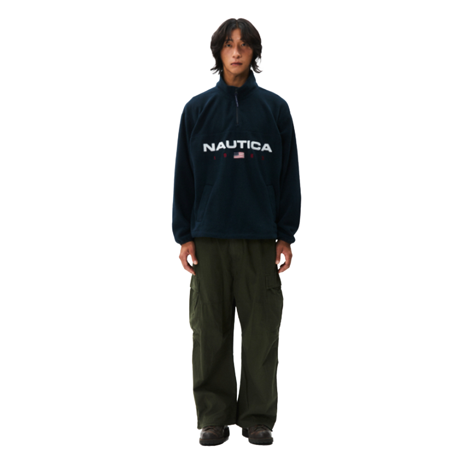 Nautica Korea 83Flag Polar Half Zip Navy