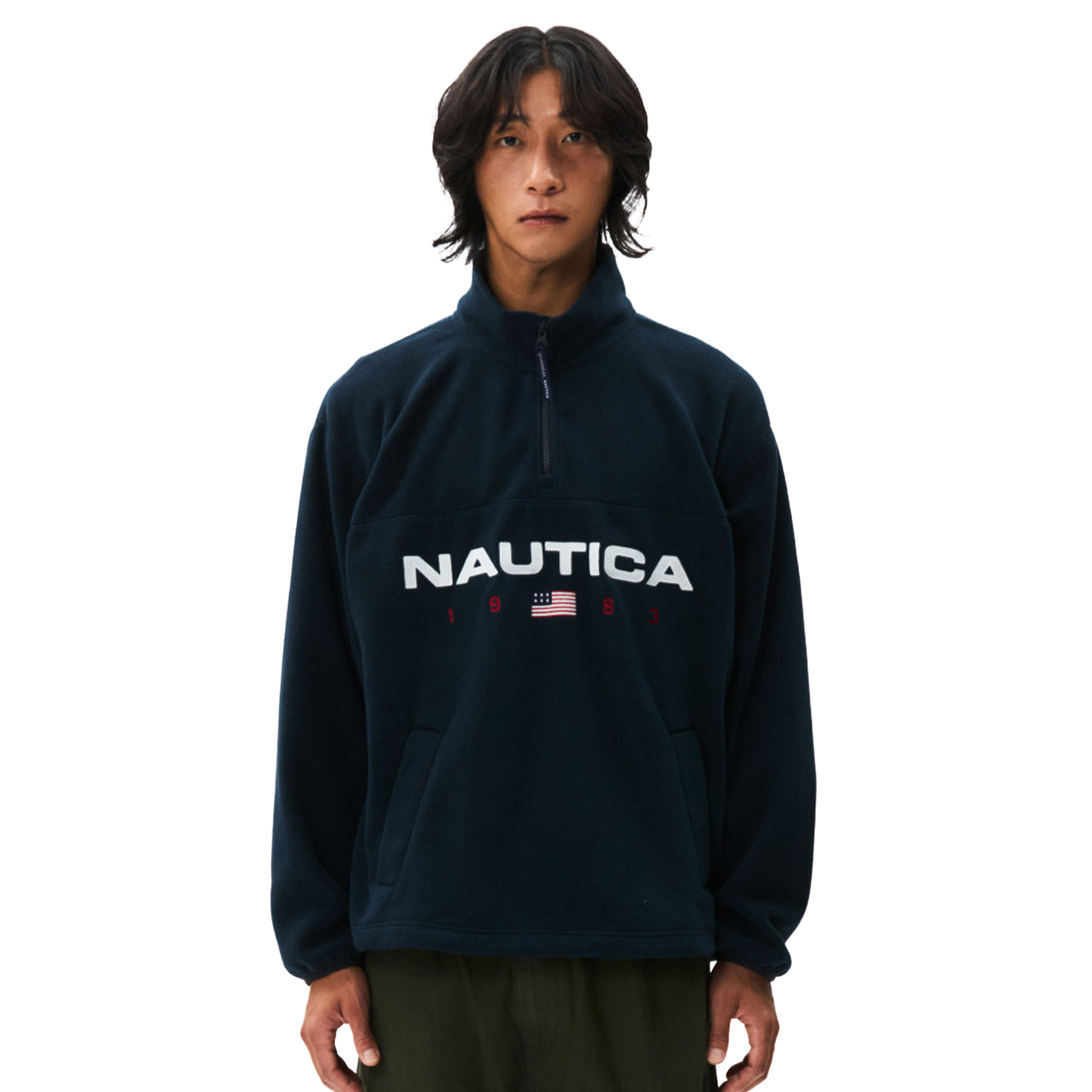 Nautica Korea 83Flag Polar Half Zip Navy