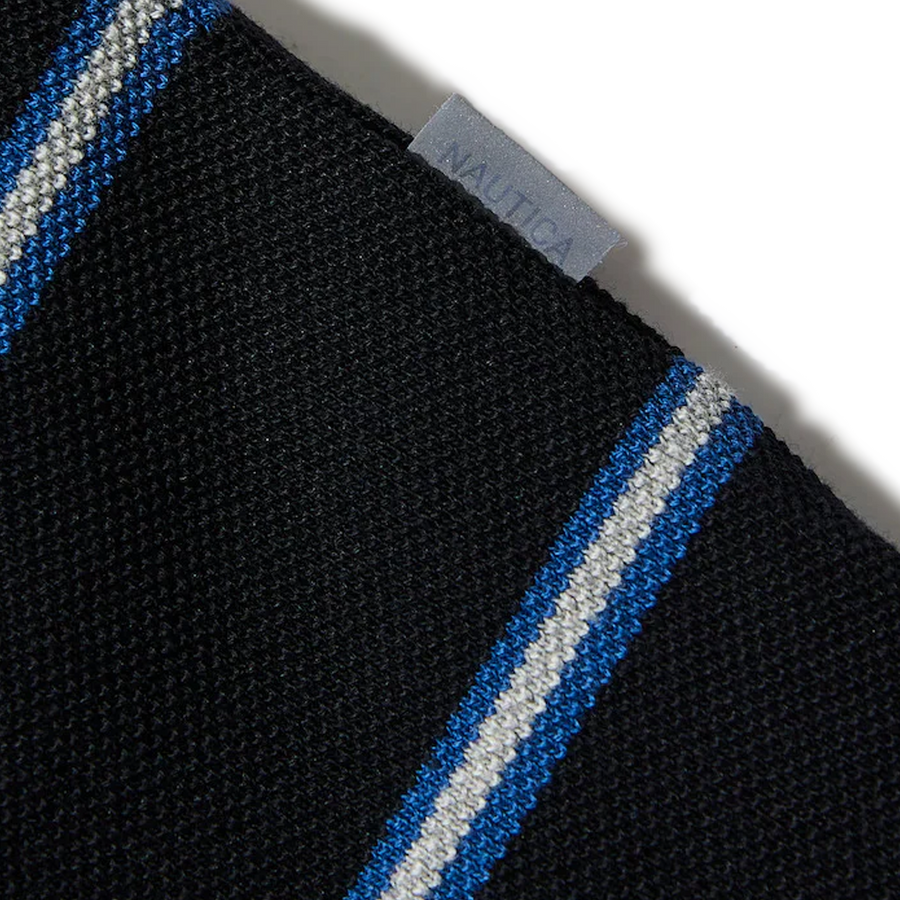 Nautica Japan Short Sleeve Polo Shirt Stripe Black