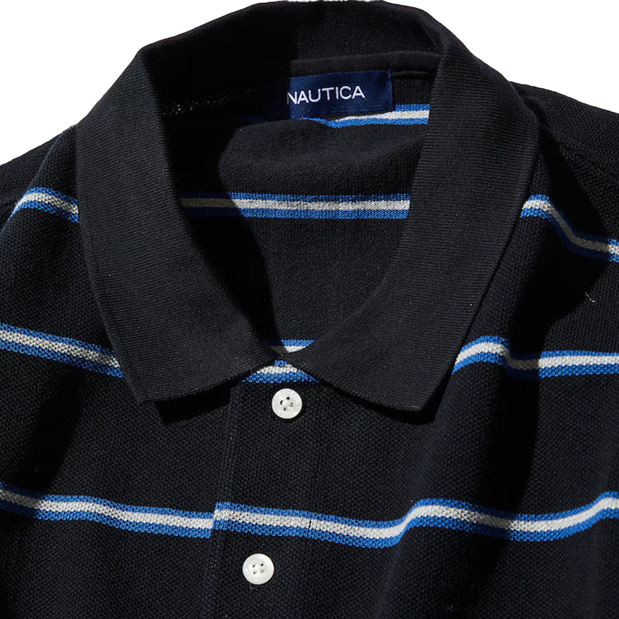 Nautica Japan Short Sleeve Polo Shirt Stripe Black