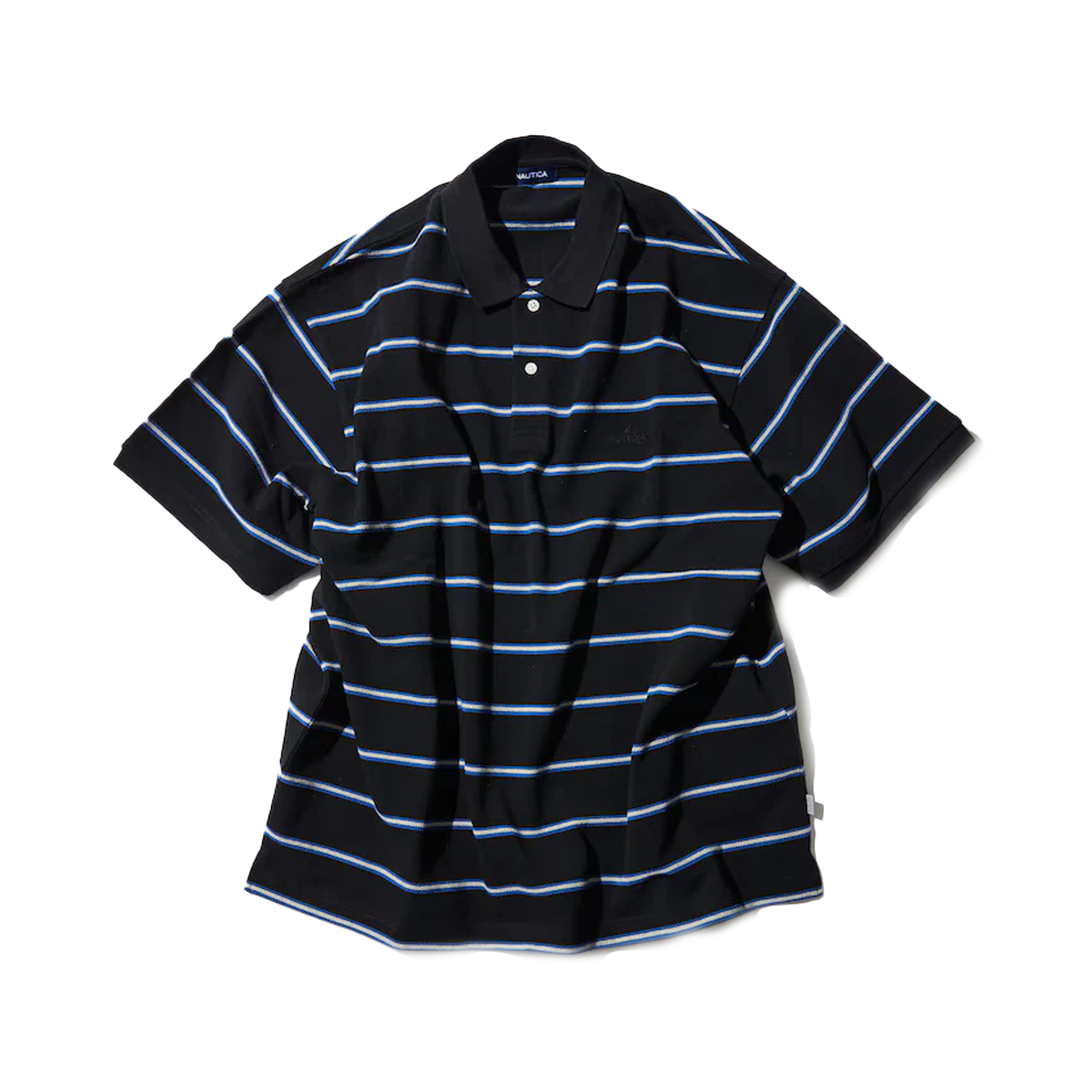 Nautica Japan Short Sleeve Polo Shirt Stripe Black