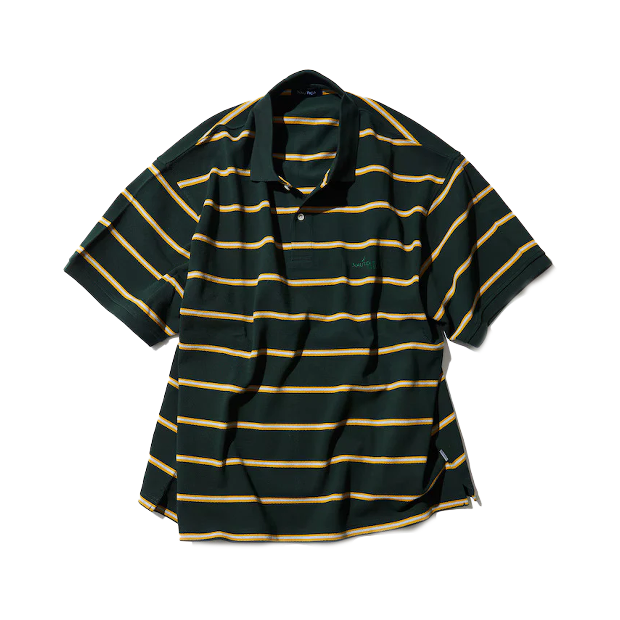 Nautica Japan Short Sleeve Polo Shirt Stripe Green