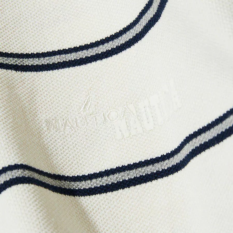 Nautica Japan Short Sleeve Polo Shirt Stripe White