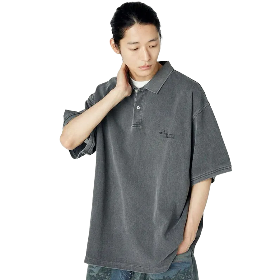 Nautica Japan Garments Pigment Dyed Polo Shirt Solid Charcoal