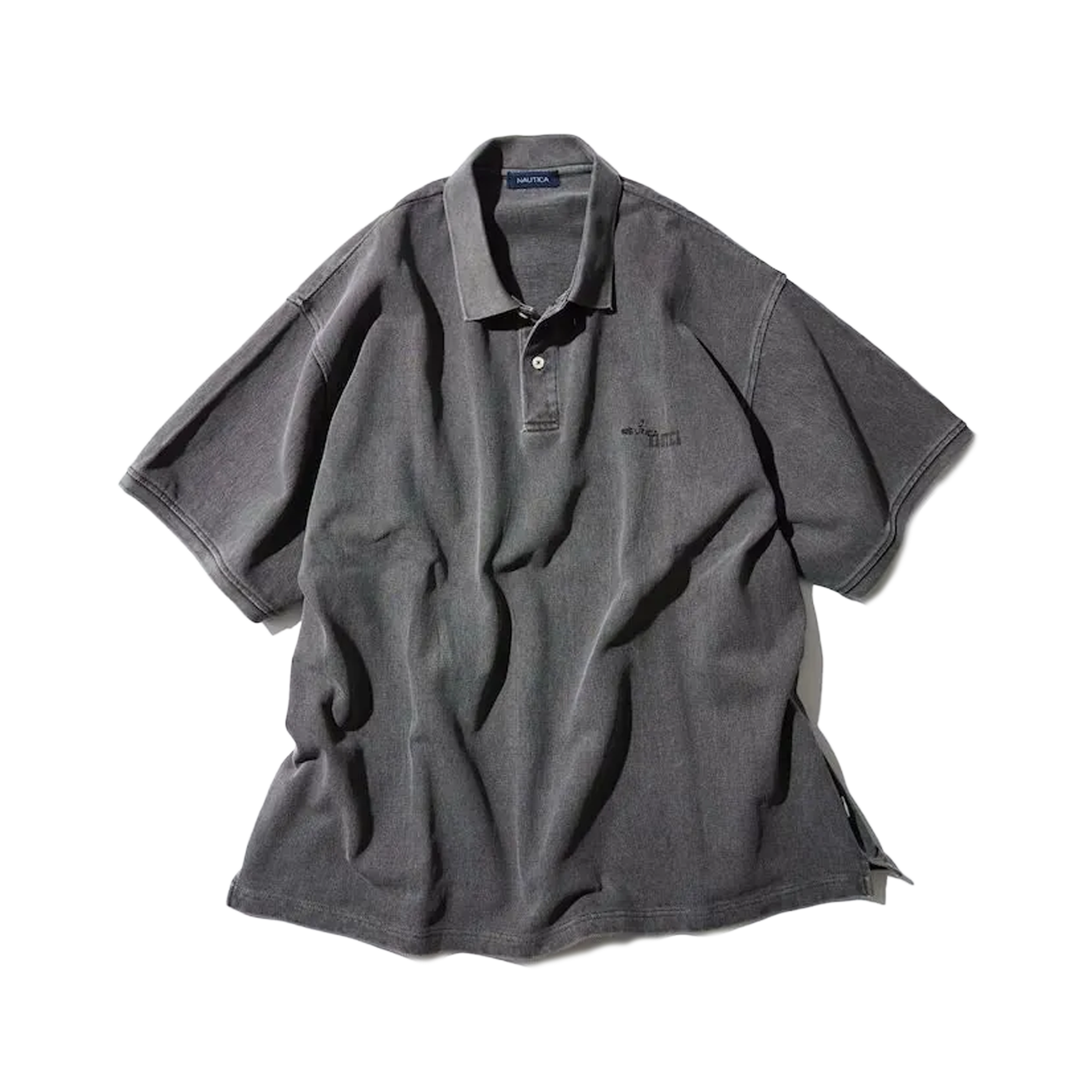 Nautica Japan Garments Pigment Dyed Polo Shirt Solid Charcoal