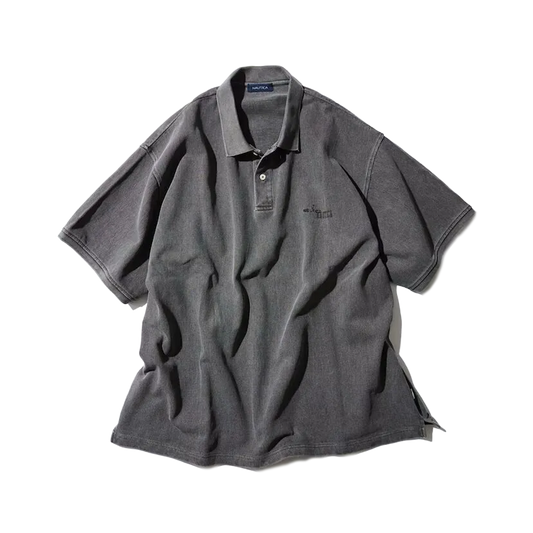 Nautica Japan Garments Pigment Dyed Polo Shirt Solid Charcoal