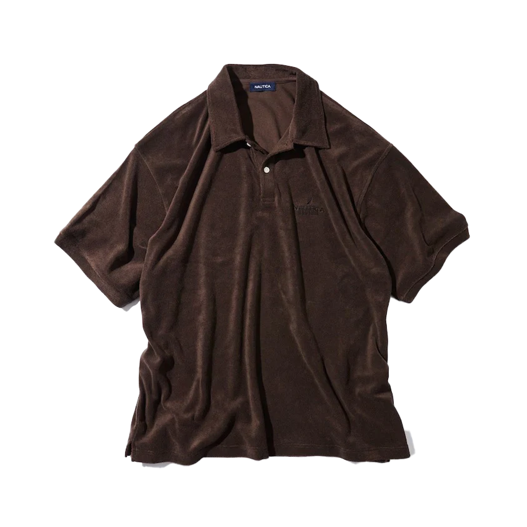 Nautica Japan French Terry Fabric Polo Shirt Brown