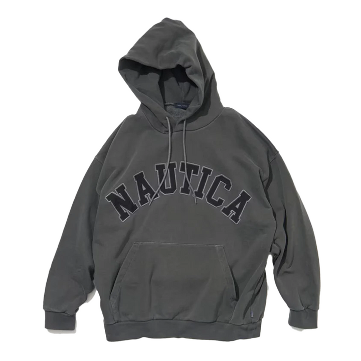 Nautica Japan Garment Pigment Dyed Felt Logo Sweat Hoodie