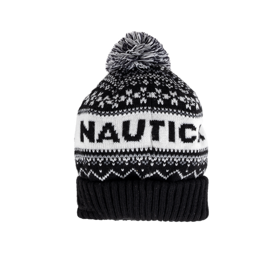 Nautica Japan Knit Jaquard Cap Black/Grey Type