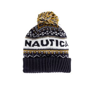 Nautica Japan Knit Jaquard Cap Navy/Yellow Type