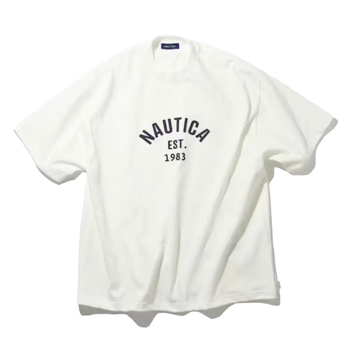 Nautica Japan Felt Arch Logo Tee Bright White NA232121171BW