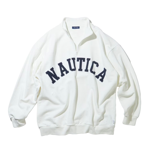 Nautica Japan Arch logo Half Zip Bright White NA232121461BW