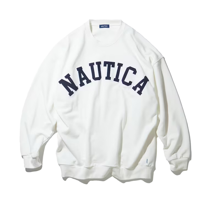 Nautica Japan Arch Logo Sweat Crew White