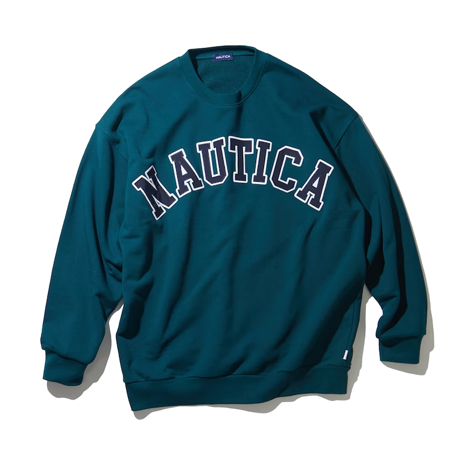 Nautica Japan Arch Logo Crew Sweat Green