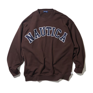 Nautica Japan Arch Logo Crew Sweat Brown