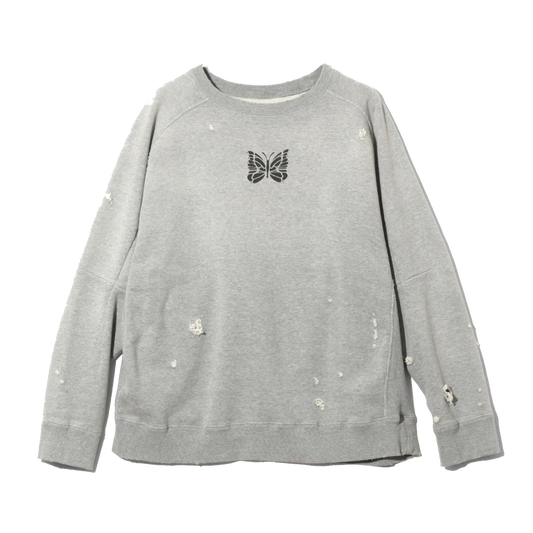 Needles Deconstructed Sweat Shirt Cotton French Terry H.Grey