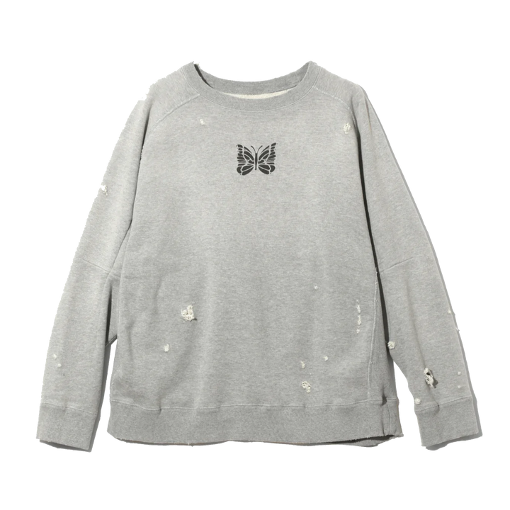 Needles Deconstructed Sweat Shirt Cotton French Terry H.Grey