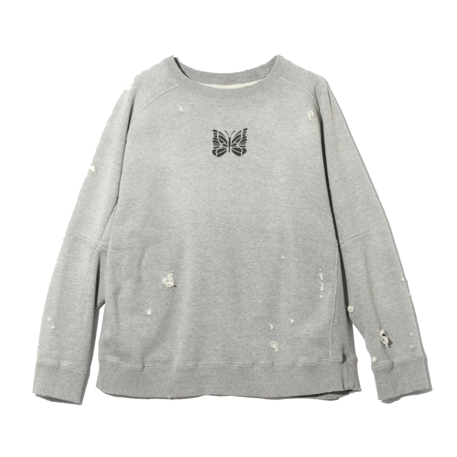 Needles Deconstructed Sweat Shirt Cotton French Terry H.Grey