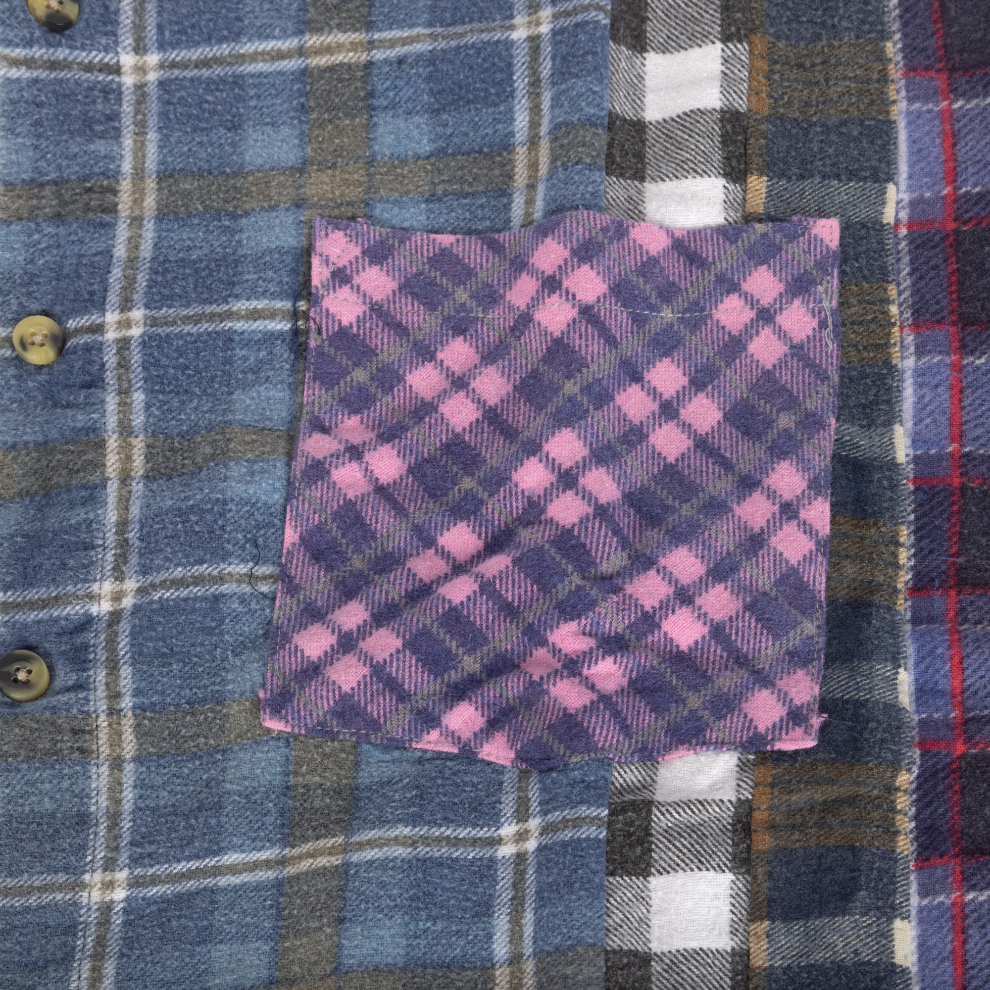Needles Flannel Shirt 7 Cuts Shirt #SX480 Large