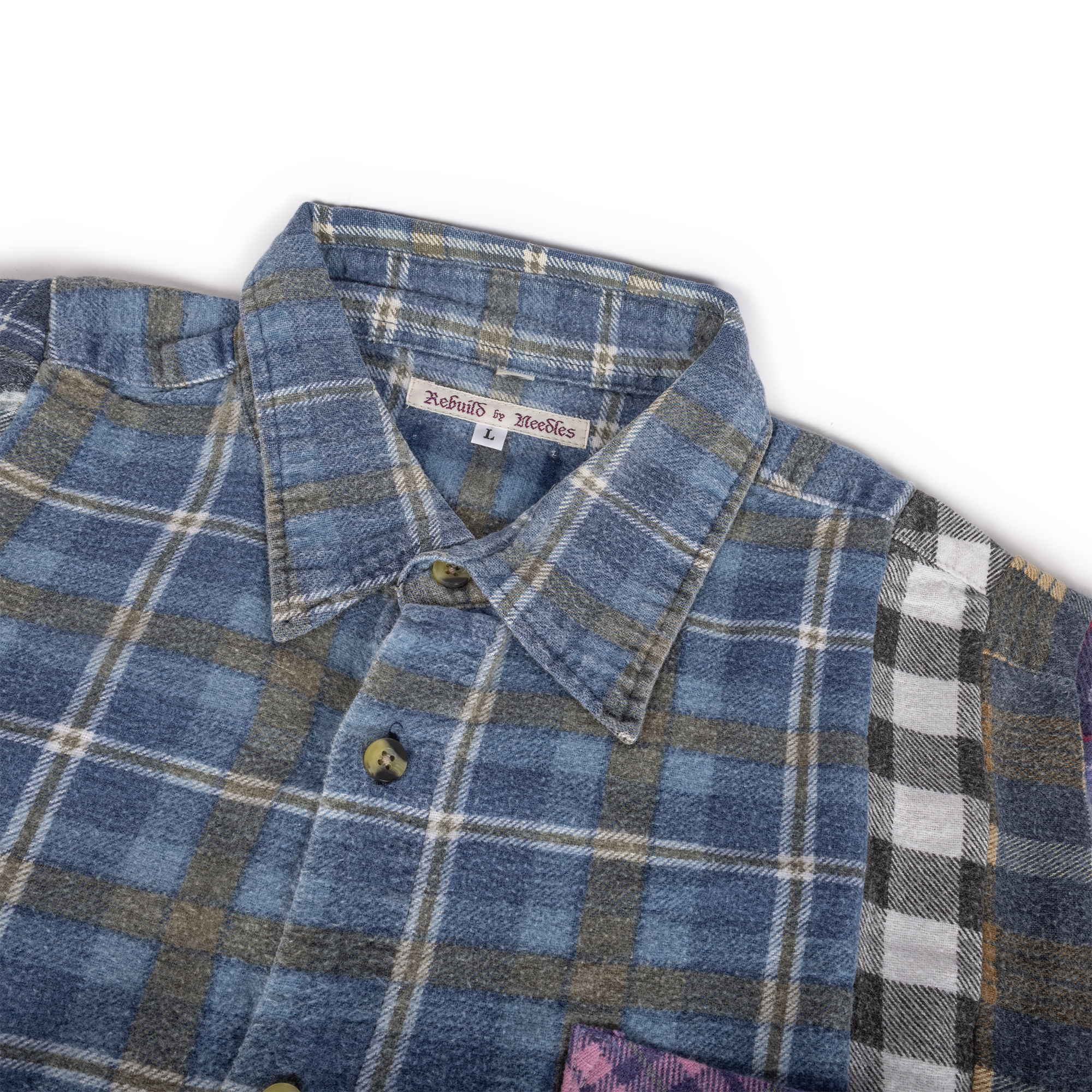 Needles Flannel Shirt 7 Cuts Shirt #SX480 Large
