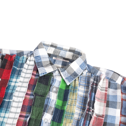 Needles Flannel Shirt Ribbon Wide Shirt #SX483 One Size