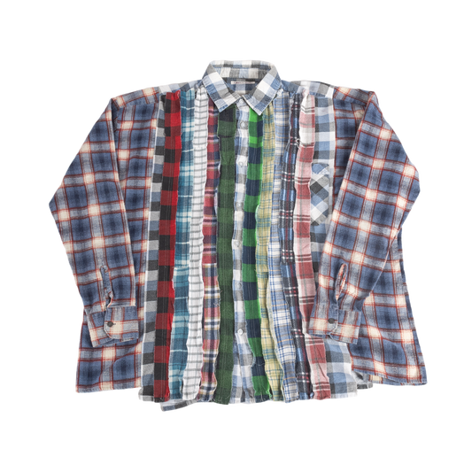 Needles Flannel Shirt Ribbon Wide Shirt #SX483 One Size