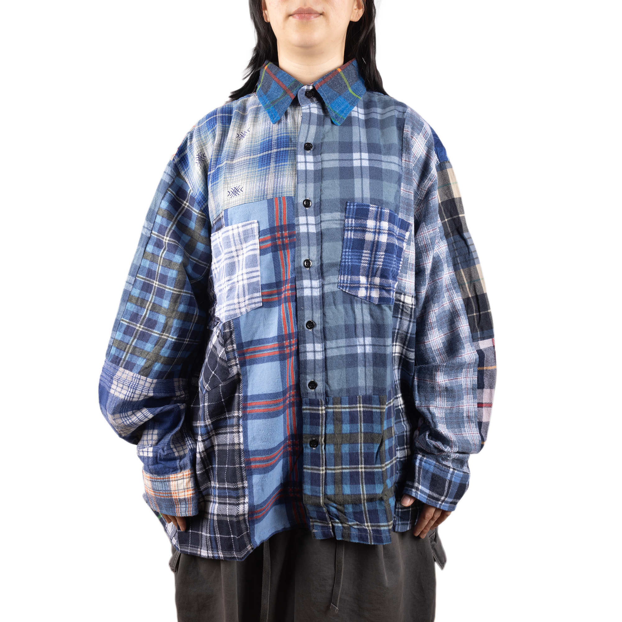 Needles Flannel Shirt Straight Hem Shirt #1-D X-Large
