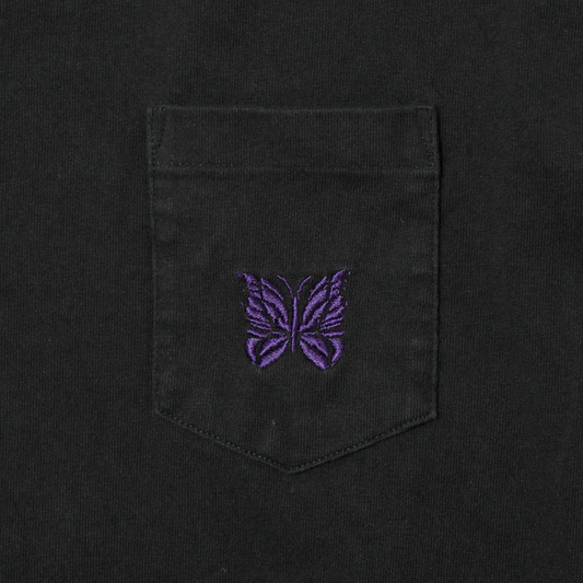 Needles Long Sleeve Pocket T-Shirt Cotton Jersey Black