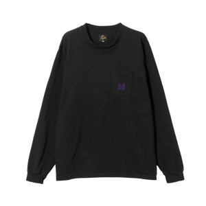 Needles Long Sleeve Pocket T-Shirt Cotton Jersey Black