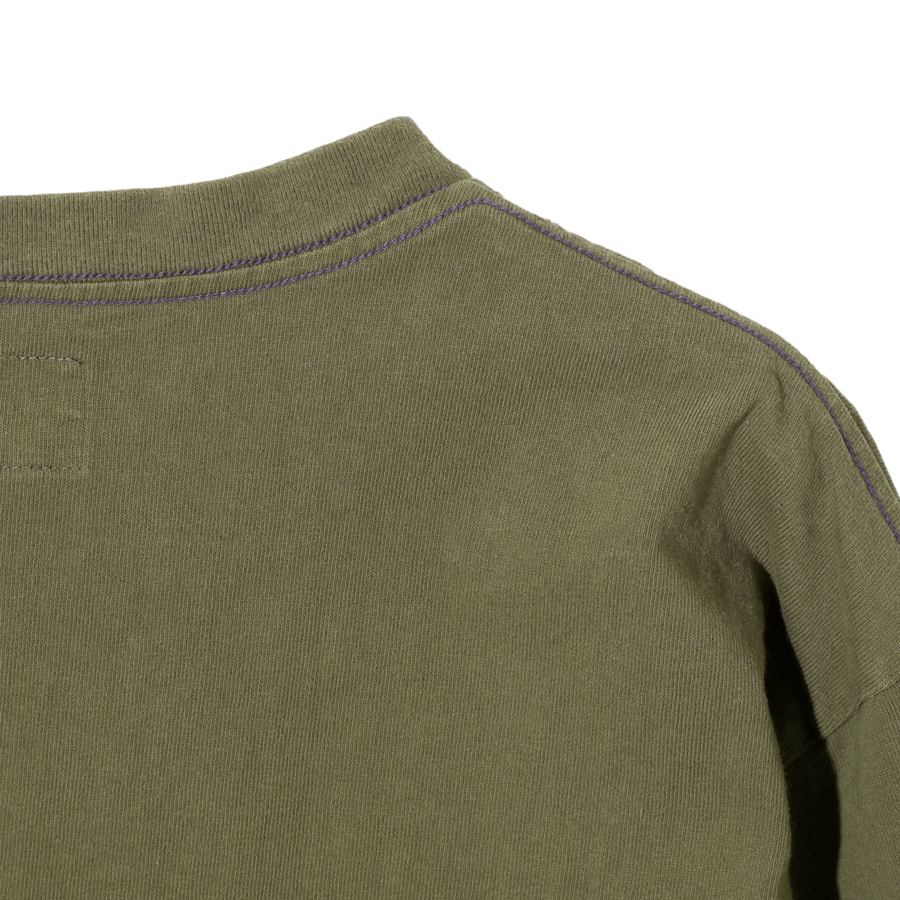Needles Long Sleeve Pocket T-Shirt Cotton Jersey Olive