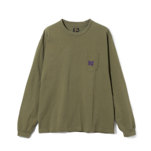 Needles Long Sleeve Pocket T-Shirt Cotton Jersey Olive
