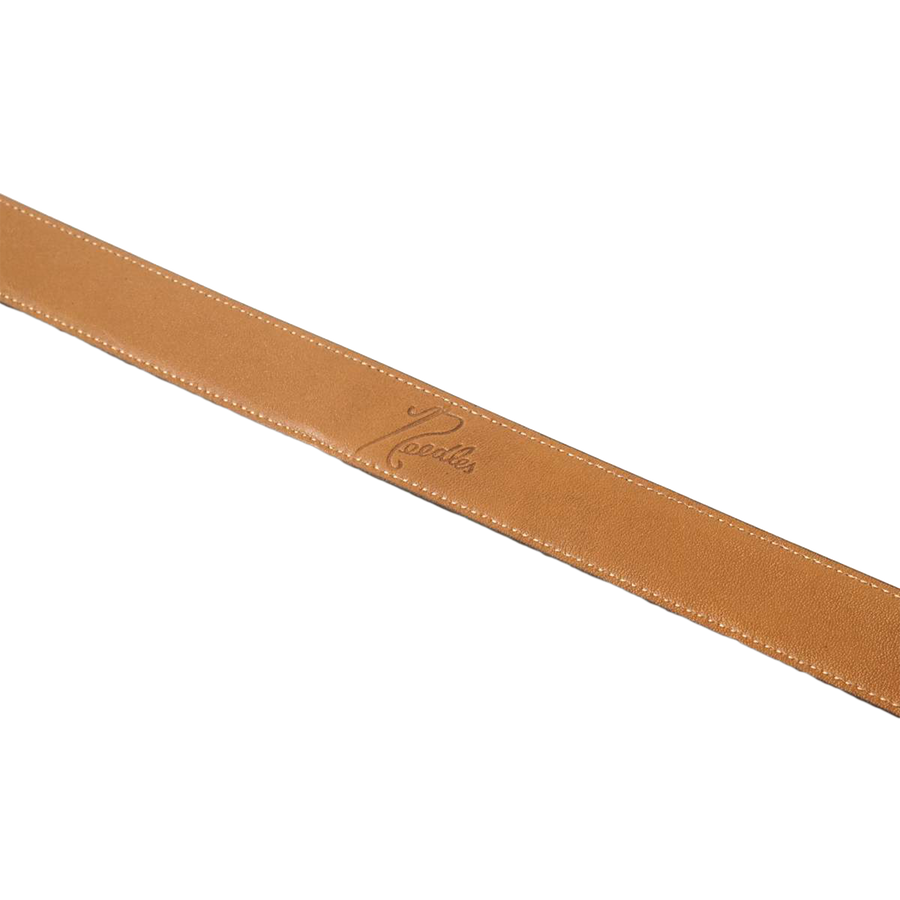 Needles Papillon Square Buckle Belt Steer Leather Brown