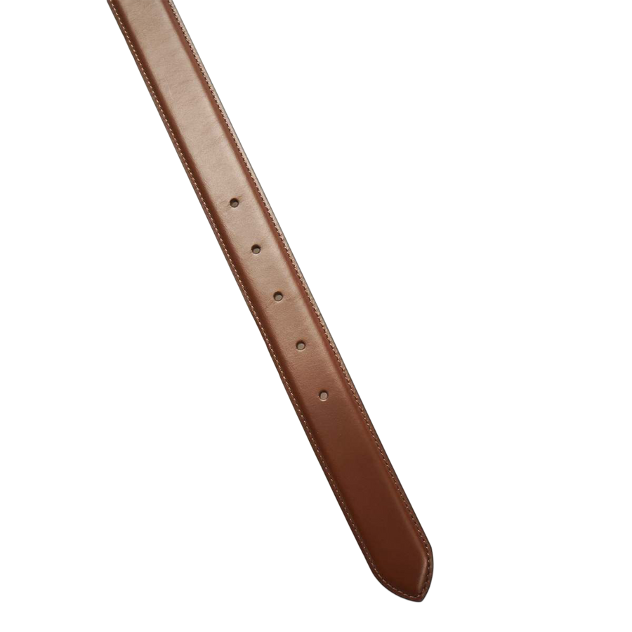 Needles Papillon Square Buckle Belt Steer Leather Brown