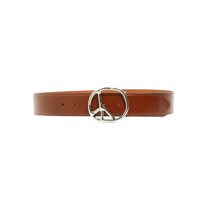 Needles Peace Buckle Belt Steer Leather Brown
